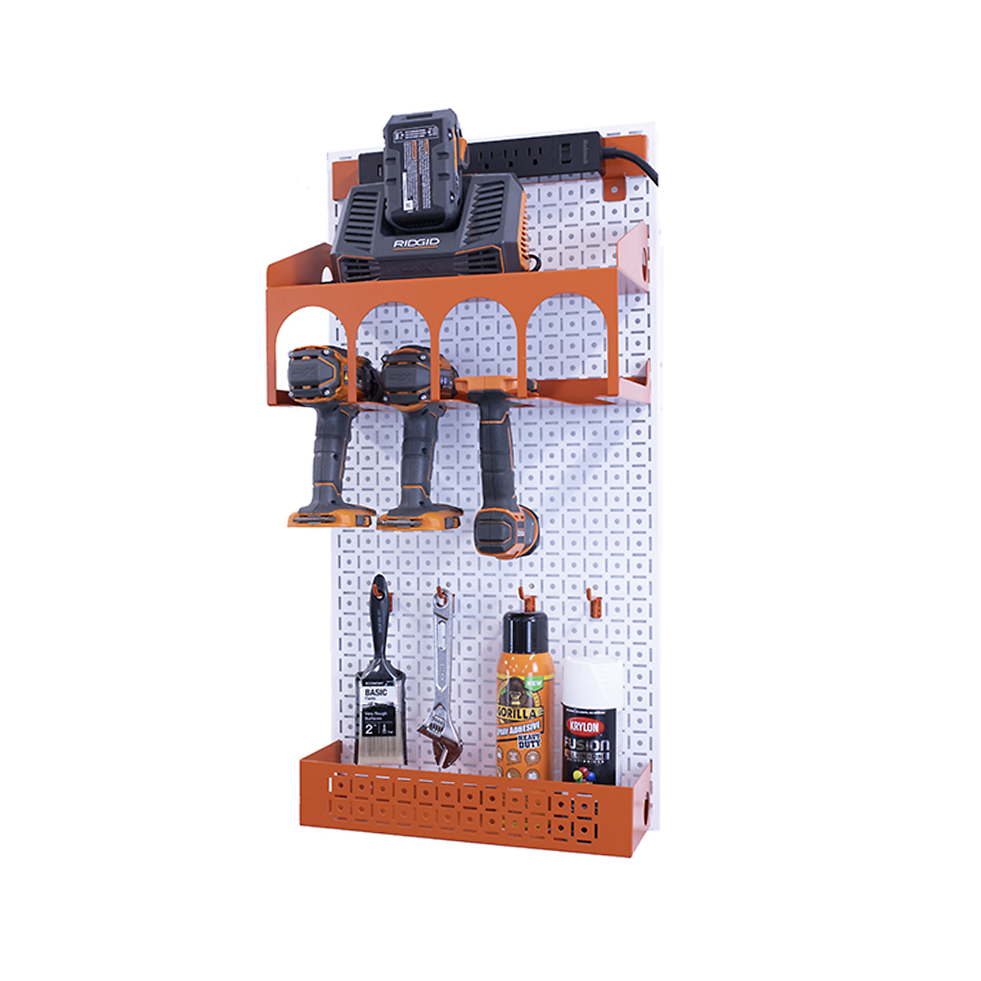 OmniWall, OmniWall metal pegboard storage kit for storage, Length 16 in, Width 32 in, Model# CGS-KIT-PWR